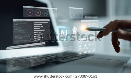 AI assistant dashboard for code, media, and image generation with performance analytics and chatbot modules Parse