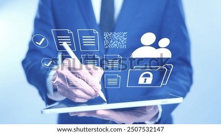 AI assistant data access system chatbot AI Artificial Intelligence. Business man using AI technology data analysis coding prompt computer language digital brain, machine learning business intelligence