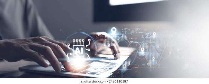 AI assistant plans import and export for business Managing artificial intelligence AI in logistics supports and reduces work times.