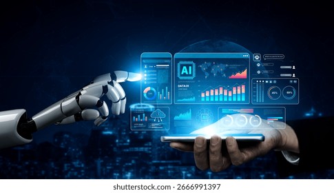 AI brain processes big data with generative AI, LLMs, and machine learning to support business decisions, prompt engineering, and future agentic artificial intelligence systems. spline