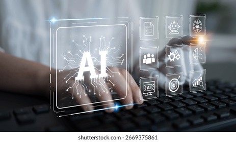 AI brain processes big data with generative AI, LLMs, and machine learning to support business decisions, prompt engineering, and future agentic artificial intelligence systems. spline