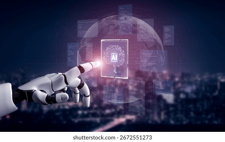 AI brain processes big data with generative AI, LLMs, and machine learning to support business decisions, prompt engineering, and future agentic artificial intelligence systems. spline