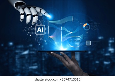 AI brain processes big data with generative AI, LLMs, and machine learning to support business decisions, prompt engineering, and future agentic artificial intelligence systems. spline