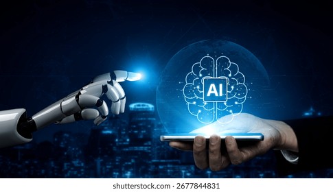 AI brain processes big data with generative AI, LLMs, and machine learning to support business decisions, prompt engineering, and future agentic artificial intelligence systems. spline