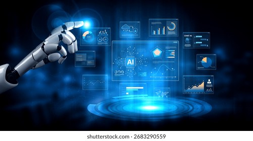 AI brain processes big data with generative AI, LLMs, and machine learning to support business decisions, prompt engineering, and future agentic artificial intelligence systems. spline