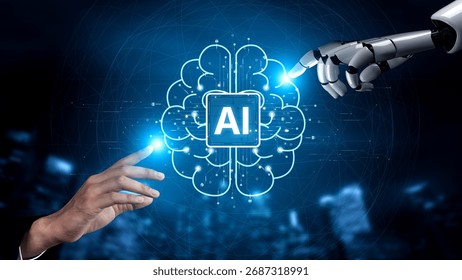 AI brain processes big data with generative AI, LLMs, and machine learning to support business decisions, prompt engineering, and future agentic artificial intelligence systems. spline