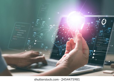 AI ,Business visionary points to AI letter icon on a world map, symbolizing the strategic utilization of AI in global business. Embrace innovation and navigate the future of intelligent technology - Powered by Shutterstock