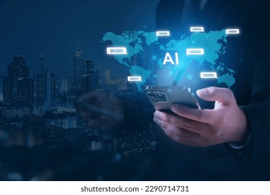 AI Chat Artificial Intelligence, AI language model, Technology Innovation, Brain representing artificial intelligence, Digital transformation concept, Human and technology - Powered by Shutterstock - Get 15% off with code: PIKWIZARD15