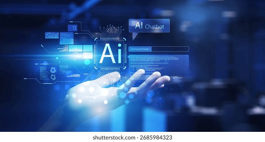 AI Chatbot and Advanced Machine Learning Technology Concept.