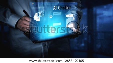AI chatbot interface facilitates communication, chatbot, and AI interaction for automated user support and information exchange Vouch
