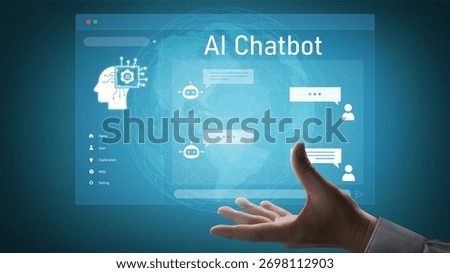 AI chatbot interface facilitates communication, chatbot, and AI interaction for automated user support and information exchange Vouch