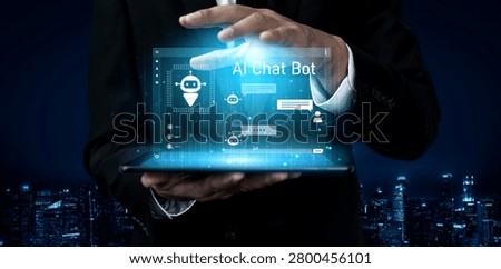AI chatbot interface facilitates communication, chatbot, and AI interaction for automated user support and information exchange Vouch