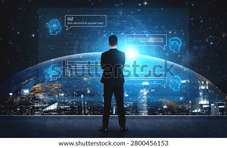AI chatbot interface facilitates communication, chatbot, and AI interaction for automated user support and information exchange Vouch