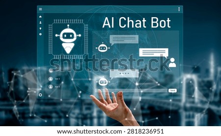 AI chatbot interface facilitates communication, chatbot, and AI interaction for automated user support and information exchange Vouch