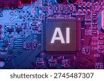 Ai Chips, AI microprocessor, Artificial intelligent memory computer processor on circuit board.