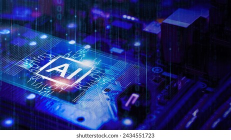 AI concept, controlling technological tools, intelligent robots. Development of an artificial code of ethics chips artificial intelligence science and technology and future and global connectivity - Powered by Shutterstock