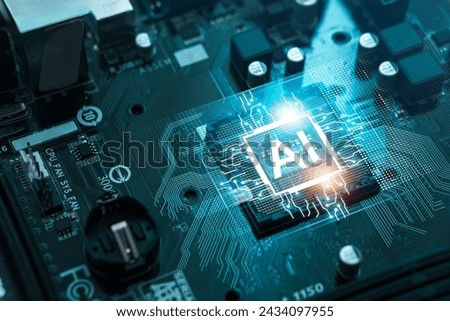 AI concept, controlling technological tools, intelligent robots. Development of an artificial code of ethics chips artificial intelligence science and technology and future and global connectivity