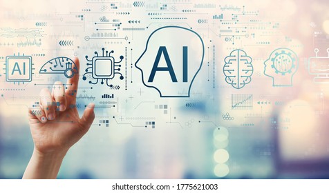 AI concept with hand pressing a button on a technology screen - Shutterstock ID 1775621003