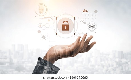 AI cyber security system using biometric authentication and privacy control. Cyber security protects identity, cybersecurity detects threats, cybersecurity ensures safety, and secures data. Vouch