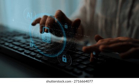 AI cyber security system using biometric authentication and privacy control. Cyber security protects identity, cybersecurity detects threats, cybersecurity ensures safety, and secures data. Marrow