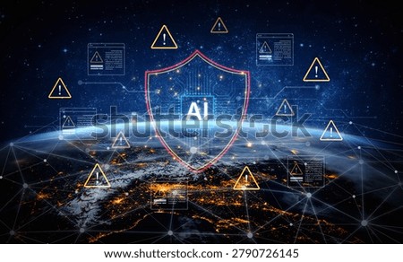 AI cybersecurity safeguards systems with encryption, access control, and AI secure data flow. Futuristic cyber security featuring AI digital shield, zero trust and AI threat detection system. Corpus
