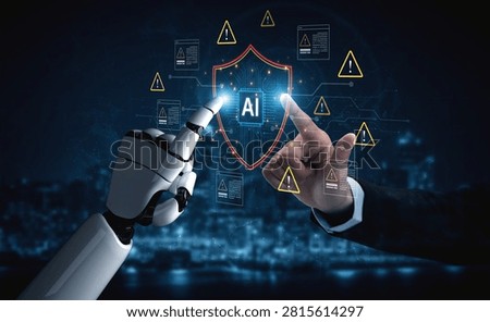 AI cybersecurity safeguards systems with encryption, access control, and AI secure data flow. Futuristic cyber security featuring AI digital shield, zero trust and AI threat detection system. Corpus