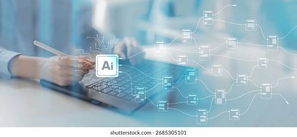 AI and Data Integration for Enhanced Decision-Making on a Wide Banner, Business and Technology Concept.