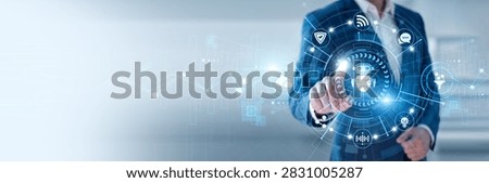 AI developer pointing at Chatbots and networking conversational AI data systems, customer automation, virtual assistant technology, machine learning interaction, digital communication