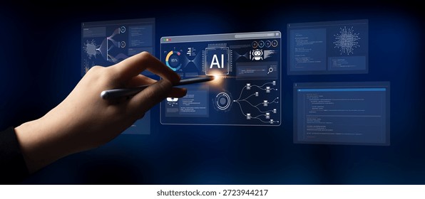 An AI development environment dashboard. This platform provides tools for coding, data science, and visualizing machine learning models, from the initial algorithm to the final application. Parse
