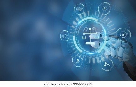 AI ethics or AI Law concept. Developing AI codes of ethics. Compliance, regulation, standard , business policy and responsibility for guarding against unintended bias in machine learning algorithms.  - Shutterstock ID 2256552231