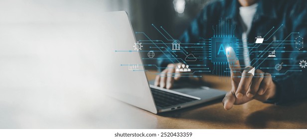 Ai generate concept , AI technology, automatic solution for database management, data engineering, technology .