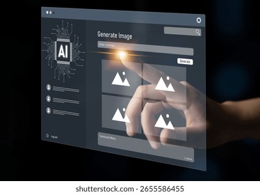 AI image generator interface enables image, AI, and generator process by converting user prompt into visual content using intelligent algorithms Latch
