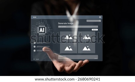 AI image generator interface enables image, AI, and generator process by converting user prompt into visual content using intelligent algorithms Latch