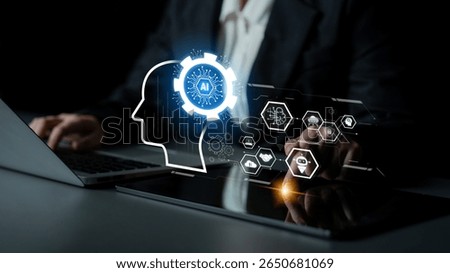 AI integrated with human cognition, supporting decision-making, automation, robotics, data analysis, and secure digital collaboration through intelligent systems Latch