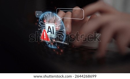 AI interface showing prompt error warning and system alert. AI prompt failure can lead to incorrect output or hallucination. Managing AI prompt error is crucial in safe AI deployment. Muxer