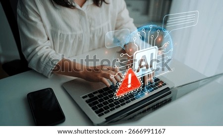 AI interface showing prompt error warning and system alert. AI prompt failure can lead to incorrect output or hallucination. Managing AI prompt error is crucial in safe AI deployment. Muxer