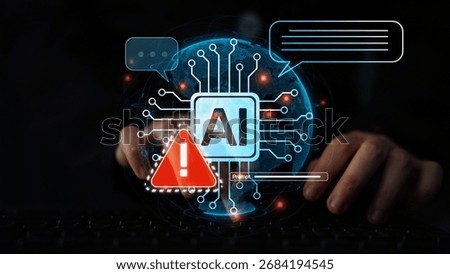 AI interface showing prompt error warning and system alert. AI prompt failure can lead to incorrect output or hallucination. Managing AI prompt error is crucial in safe AI deployment. Muxer