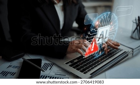 AI interface showing prompt error warning and system alert. AI prompt failure can lead to incorrect output or hallucination. Managing AI prompt error is crucial in safe AI deployment. Muxer