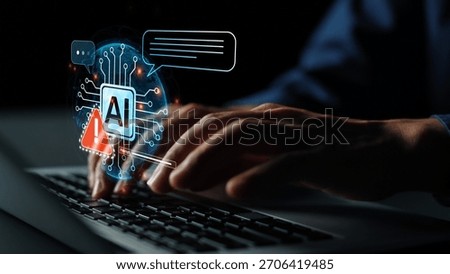 AI interface showing prompt error warning and system alert. AI prompt failure can lead to incorrect output or hallucination. Managing AI prompt error is crucial in safe AI deployment. Muxer