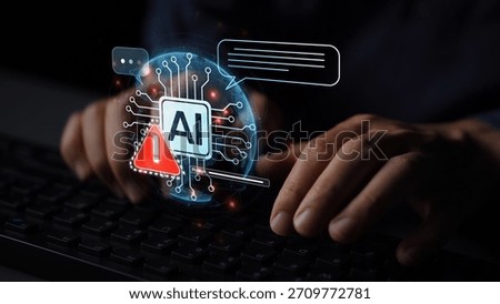 AI interface showing prompt error warning and system alert. AI prompt failure can lead to incorrect output or hallucination. Managing AI prompt error is crucial in safe AI deployment. Muxer