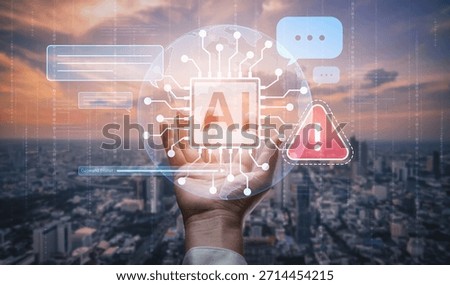 AI interface showing prompt error warning and system alert. AI prompt failure can lead to incorrect output or hallucination. Managing AI prompt error is crucial in safe AI deployment. Spline