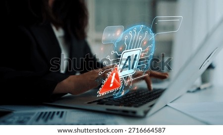 AI interface showing prompt error warning and system alert. AI prompt failure can lead to incorrect output or hallucination. Managing AI prompt error is crucial in safe AI deployment. Muxer