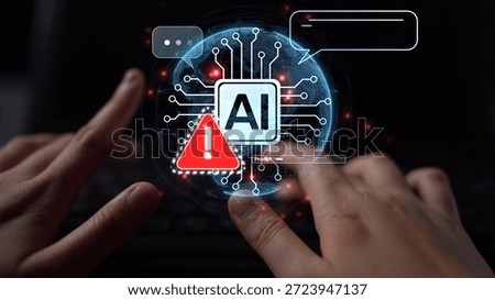 AI interface showing prompt error warning and system alert. AI prompt failure can lead to incorrect output or hallucination. Managing AI prompt error is crucial in safe AI deployment. Muxer