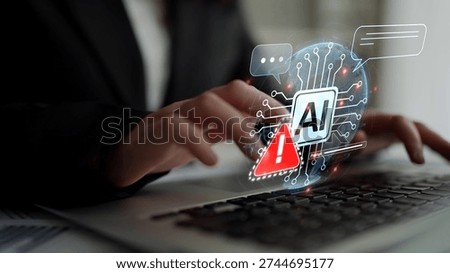 AI interface showing prompt error warning and system alert. AI prompt failure can lead to incorrect output or hallucination. Managing AI prompt error is crucial in safe AI deployment. Muxer