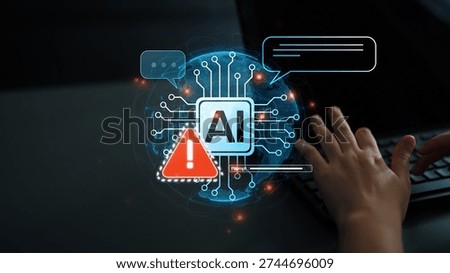 AI interface showing prompt error warning and system alert. AI prompt failure can lead to incorrect output or hallucination. Managing AI prompt error is crucial in safe AI deployment. Muxer