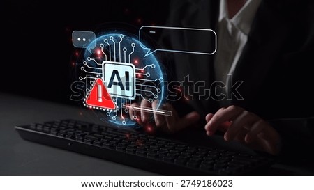 AI interface showing prompt error warning and system alert. AI prompt failure can lead to incorrect output or hallucination. Managing AI prompt error is crucial in safe AI deployment. Muxer