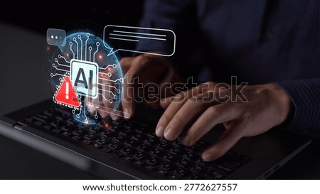 AI interface showing prompt error warning and system alert. AI prompt failure can lead to incorrect output or hallucination. Managing AI prompt error is crucial in safe AI deployment. Muxer