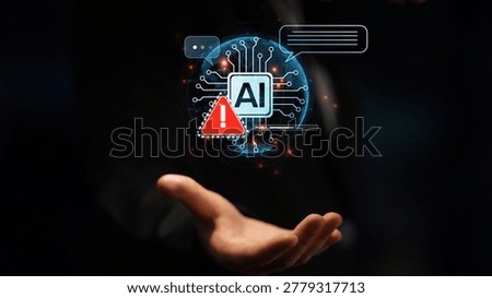 AI interface showing prompt error warning and system alert. AI prompt failure can lead to incorrect output or hallucination. Managing AI prompt error is crucial in safe AI deployment. Muxer
