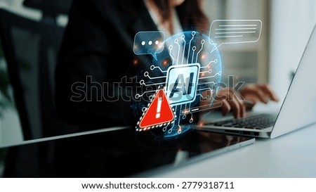 AI interface showing prompt error warning and system alert. AI prompt failure can lead to incorrect output or hallucination. Managing AI prompt error is crucial in safe AI deployment. Muxer