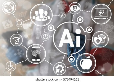 AI IT Iot Medicine Integration Automation Computer Health Care Web Big Data Concept. Artificial Intelligence Healthy Computing Modernization Medical Engineering Technology
